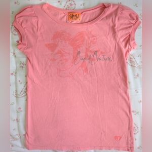 Y2K Juicy Couture Small cherub short sleeve t shirt cotton cap puff sleeve 2000s